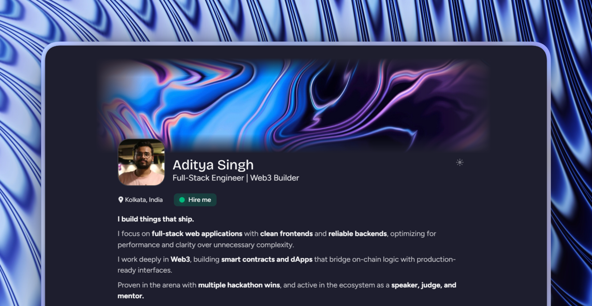 Aditya Singh | Full-Stack & Web3 Developer